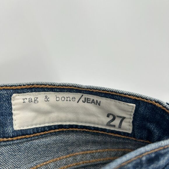 RAG & BONE *Flawed* Women's Dre Mid Rise Distressed Destroyed Slim Jeans Size 27 - Picture 7 of 9